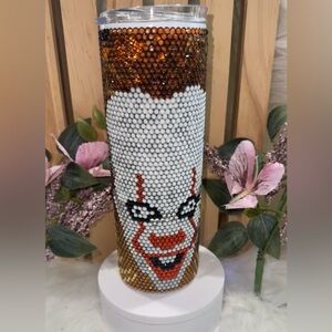 Beaded Clown Face Tumbler